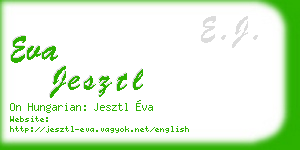 eva jesztl business card